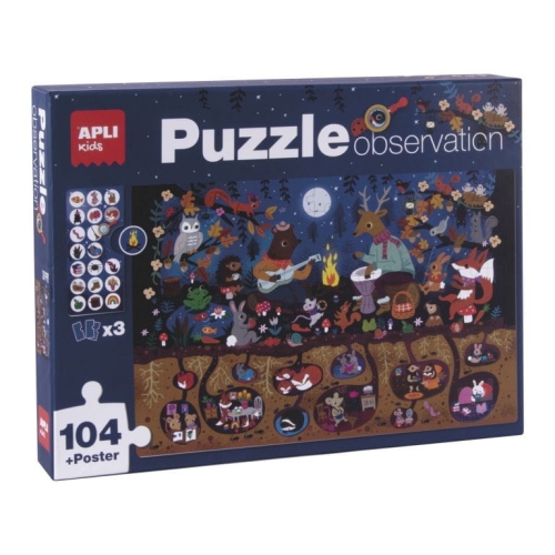 Puzzle dla Dzieci Obserwacyjne Apli Kids Las 104 El. 5+
