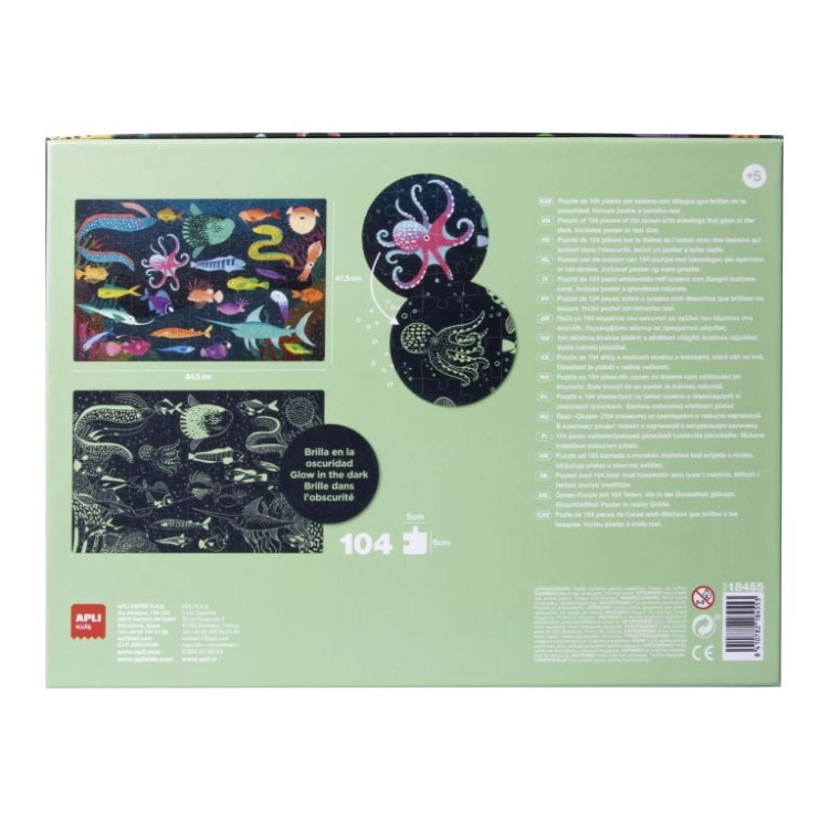 Puzzle dla Dzieci Świecące w Ciemności Apli Kids Ocean 5+