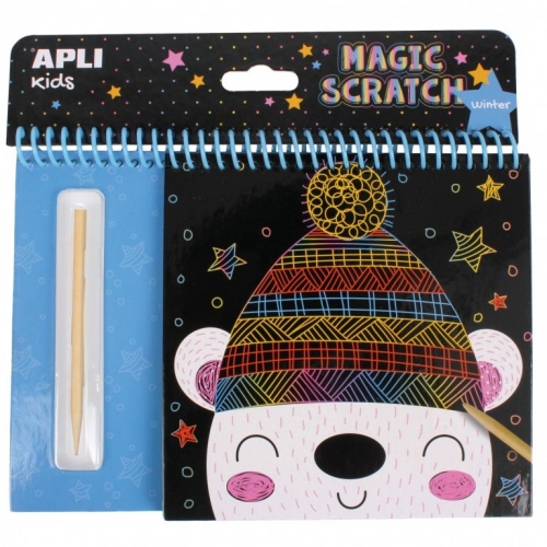 Zestaw Kreatywny Wydrapywanki dla Dzieci Apli Kids Winter