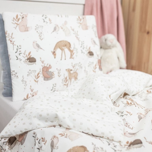 Bawełniana Pościel dla Niemowląt z Wypełnieniem 100x135 Colorstories Forest Friends