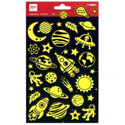Naklejki dla Dzieci na Meble Świecące w Ciemności Kosmiczna Przygoda — Apli Kids