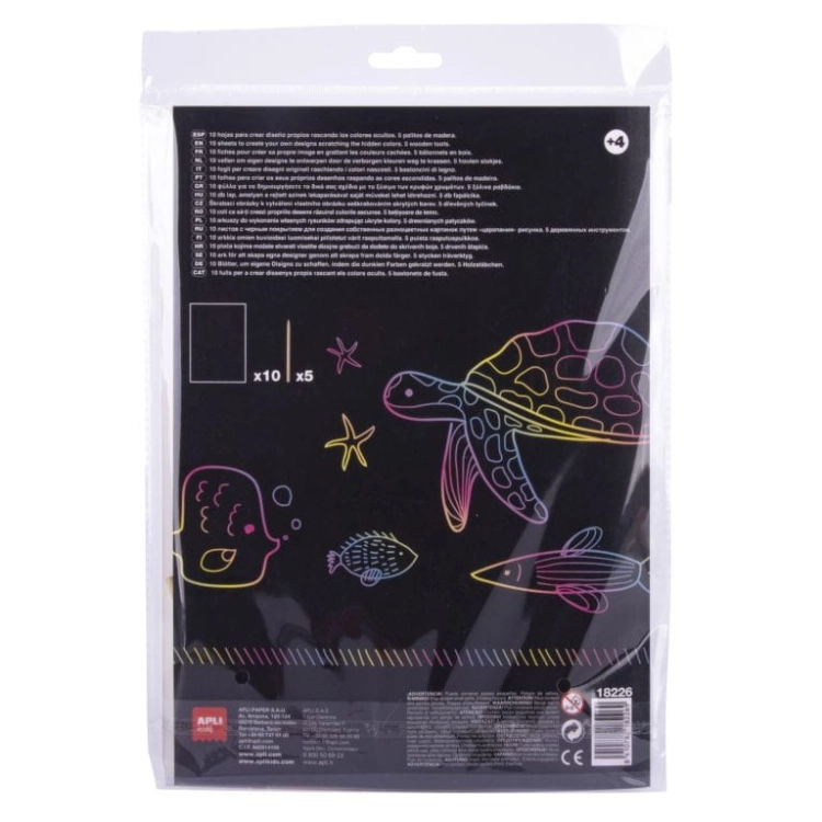 Zestaw Kreatywny Wydrapywanki dla Dzieci Apli Kids Magic Scratch A4