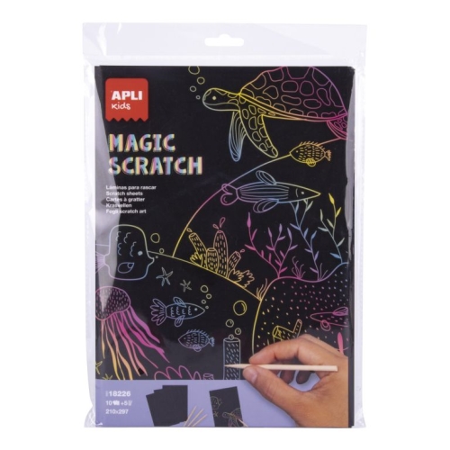Zestaw Kreatywny Wydrapywanki dla Dzieci Apli Kids Magic Scratch A4