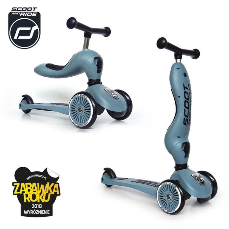 Hulajnoga i Jeździk Scootandride Highwaykick 2w1 1-5 Lat Steel