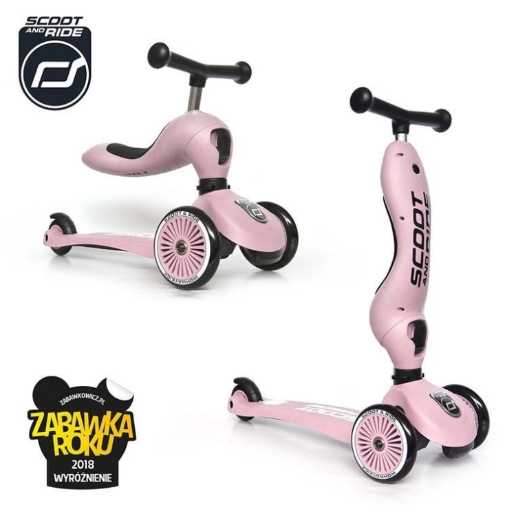 Hulajnoga i Jeździk Scootandride Highwaykick 2w1 1-5 Lat Rose