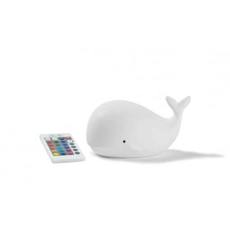 Lampka Nocna Dla Dzieci Stojąca Wieloryb z Pilotem Przyciemniony — Rabbit and Friends
