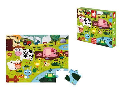 Puzzle dla Dzieci Sensoryczne 20 Elementów Farma Janod