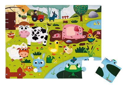 Puzzle dla Dzieci Sensoryczne 20 Elementów Farma Janod