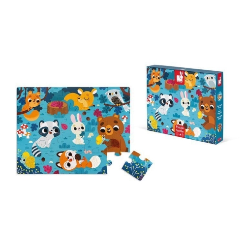 Puzzle dla Dzieci Sensoryczne 20 Elementów Leśne Zwierzęta Janod