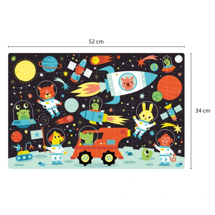 Puzzle dla Dzieci Świecące w Ciemności Apli Kids Kosmos 4+ Wymiary