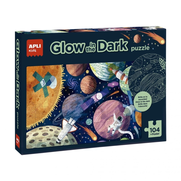 Puzzle dla Dzieci Świecące w Ciemności Apli Kids Układ Słoneczny 5+