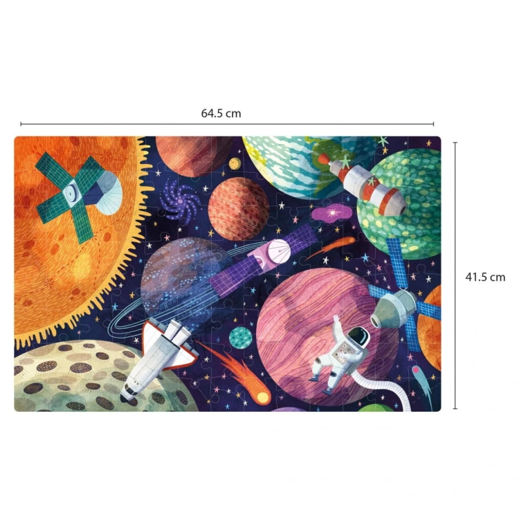 Puzzle dla Dzieci Świecące w Ciemności Apli Kids Układ Słoneczny 5+ Wymiary
