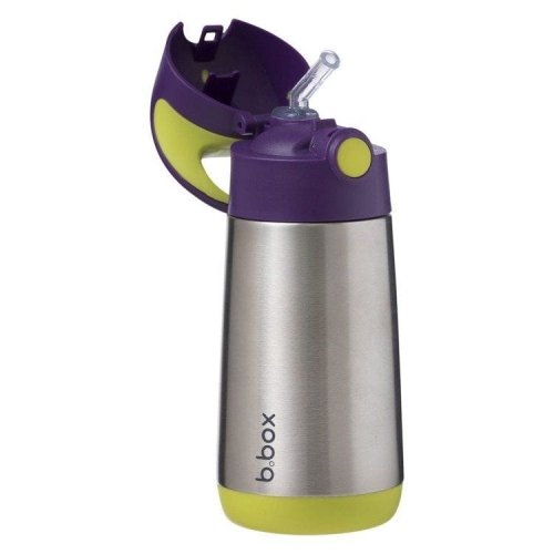 B.Box Bidon Termiczny ze Słomką dla Dziecka 350 ml Passion Splash Fioletowy
