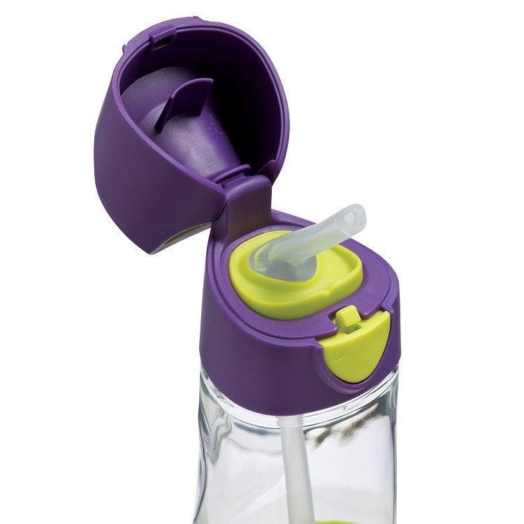 B.Box Butelka ze Słomką Tritanowa 450 ml Passion Splash Fiolet Ustnik