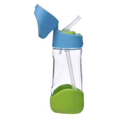 B.Box Butelka ze Słomką Tritanowa 450 ml Ocean Breeze Niebieska