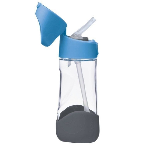 B.Box Butelka ze Słomką Tritanowa 450 ml Blue Slate Niebieska
