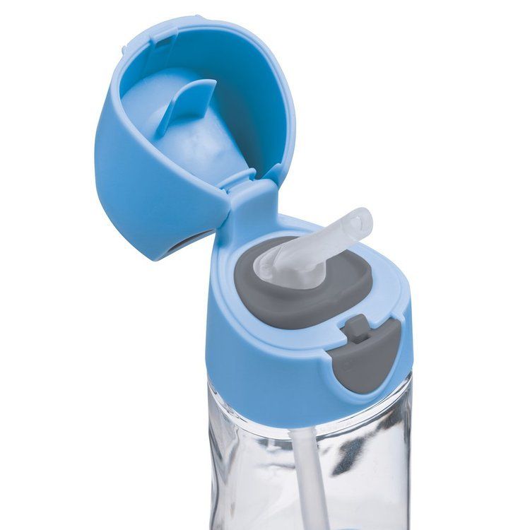 B.Box Butelka ze Słomką Tritanowa 450 ml Blue Slate Niebieska