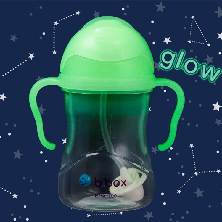 B.Box Bidon dla Dziecka ze Słomką 240 ml Glow Świecący w Ceimności