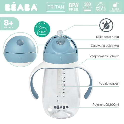 Bidon dla Dzieci Kubek Niekapek 300 ml Beaba Windy Blue Niebieski